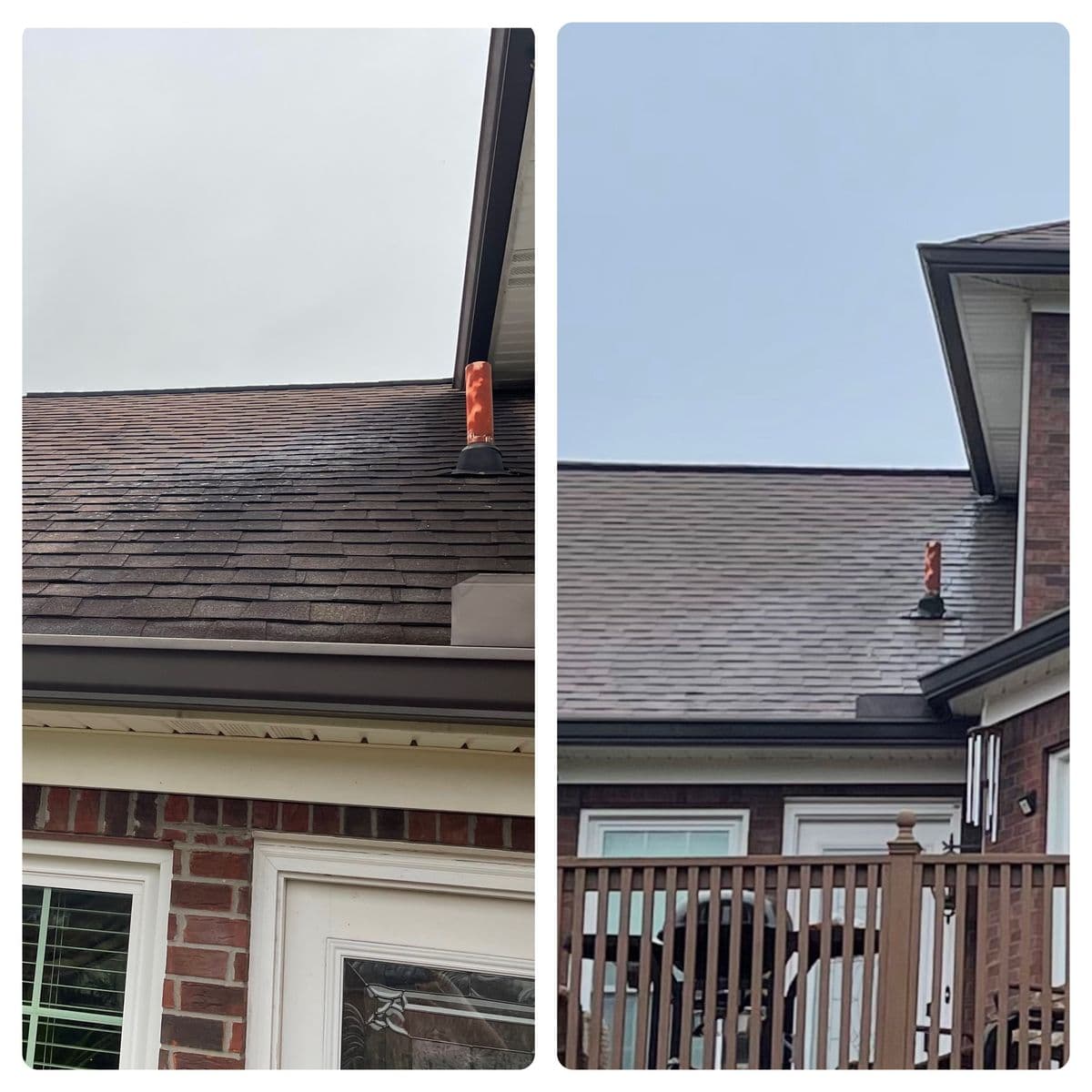 Before and after roof cleaning — Luffman's Pressure Washing