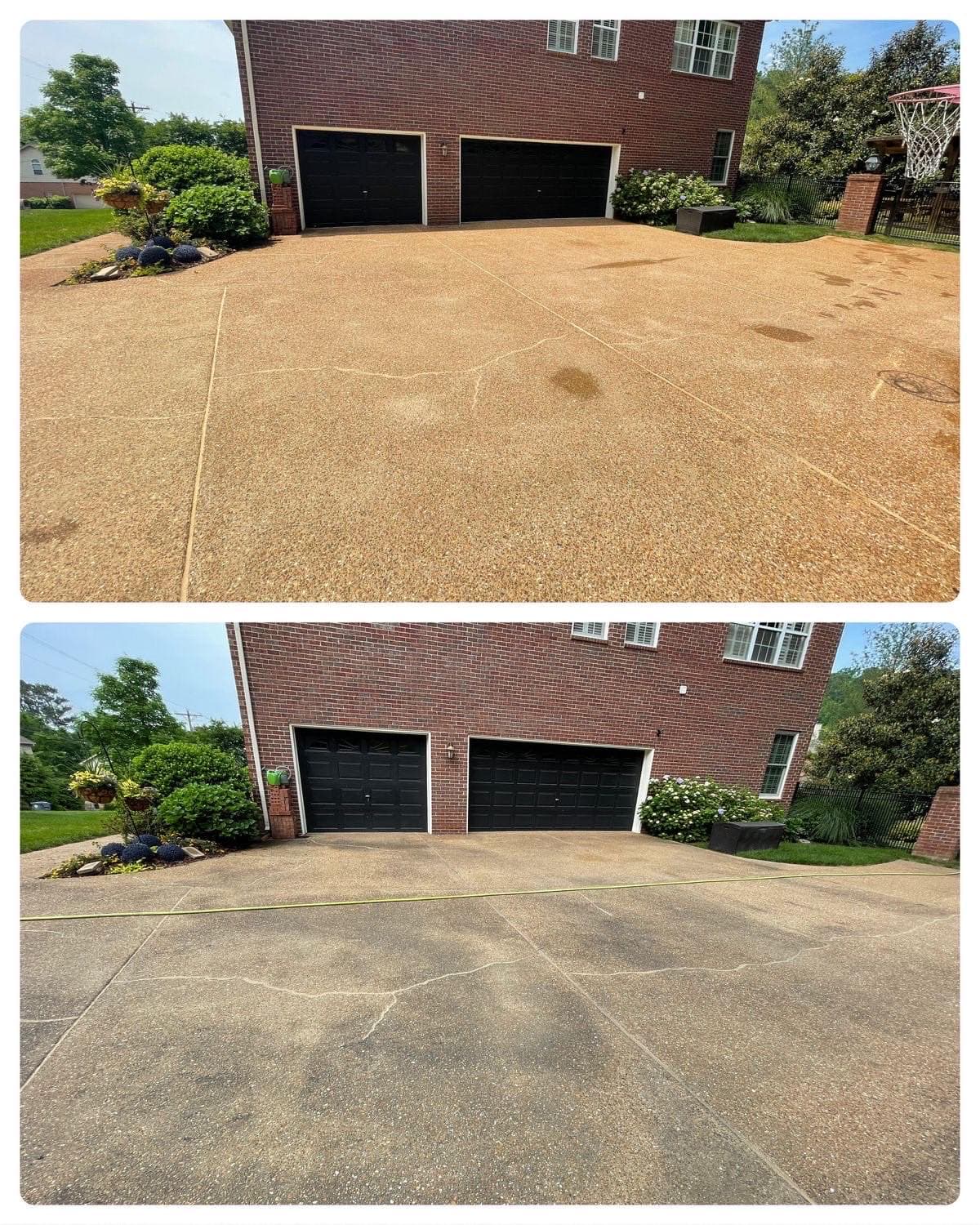 Before and after driveway pressure washing β Luffman's Pressure Washing