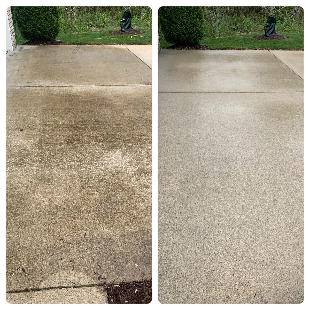 Before and after concrete cleaning — Luffman's Pressure Washing