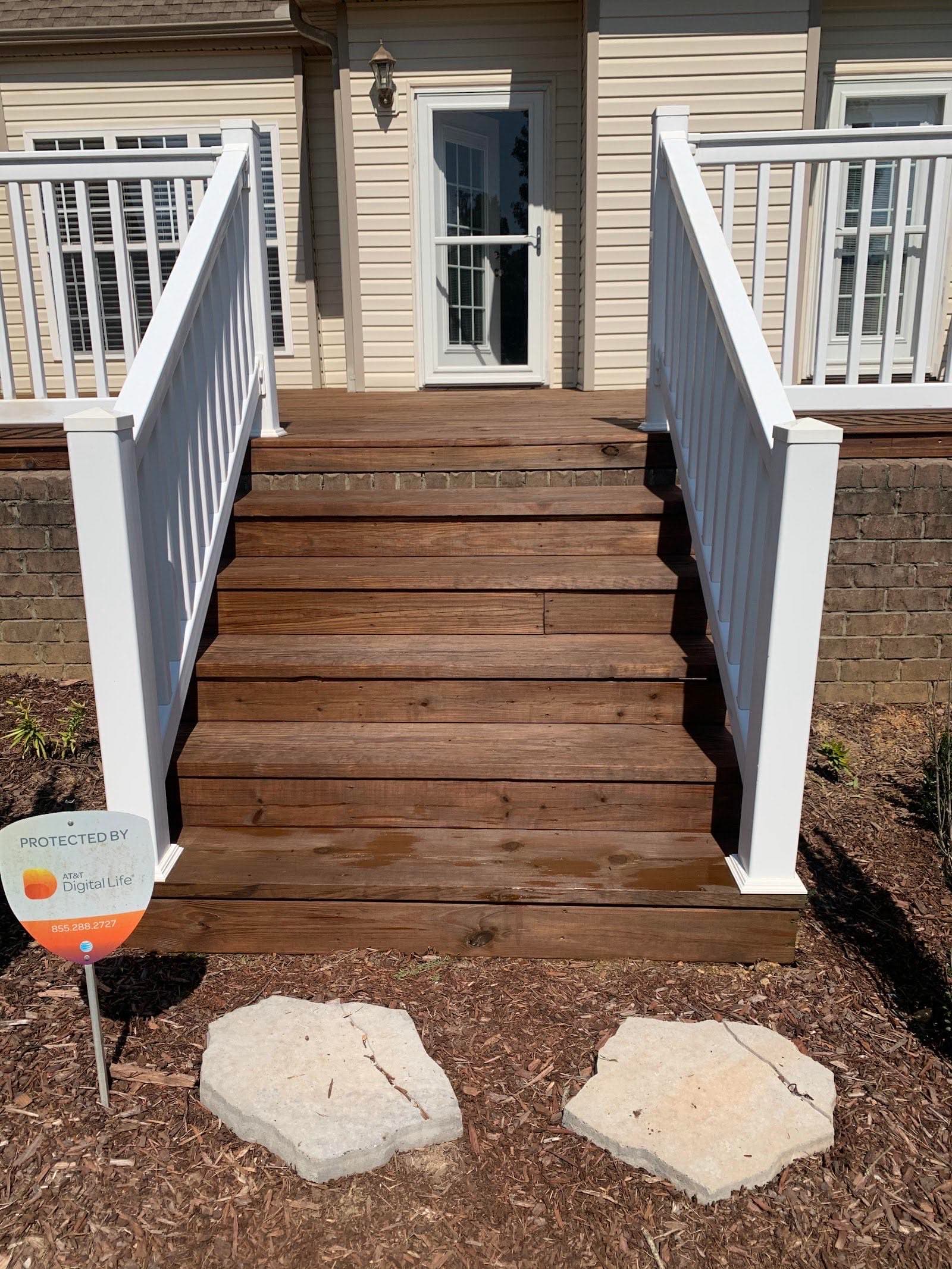 Deck stairs clean and bright after professional deck cleaning in Brentwood, TN